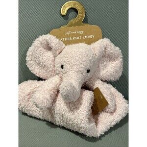 Levi And Emmie Pink Elephant Lovey Feather Knit Security Baby Blanket New